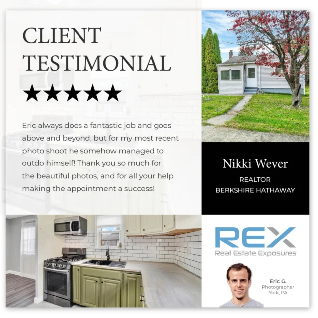 ⭐⭐⭐⭐⭐ Eric is just amazing...
Thank you Nikki Wever for your 5 star review!
.
#realestateexposuresphotographer #rexsquad #5StarReview #satisfiedcustomer