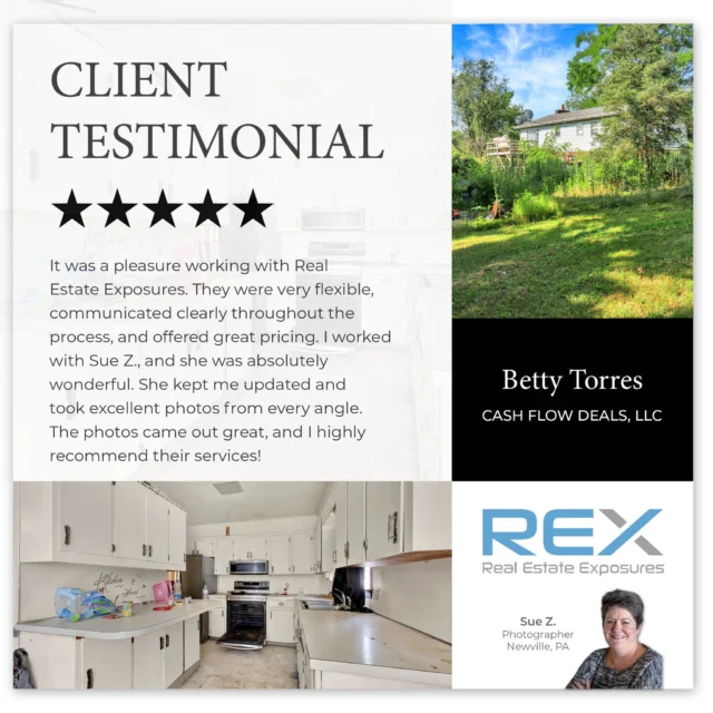 ⭐⭐⭐⭐⭐ Great job Sue!
Thank you Betty Torres for your 5 star review!
.
#realestateexposuresphotographer #rexsquad #5StarReview #satisfiedcustomer #teamwork #newvillepa