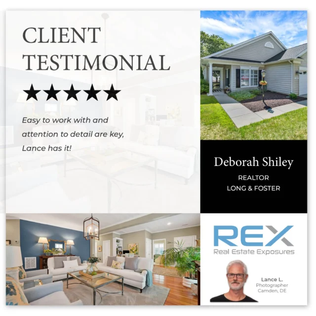 ⭐⭐⭐⭐⭐ Meet Lance—our premier photographer serving Delaware and the surrounding region, bringing years of experience and an eye for every detail!
.
#realestateexposuresphotographer #rexsquad #5StarReview #satisfiedcustomer #teamwork #delawarephotographer